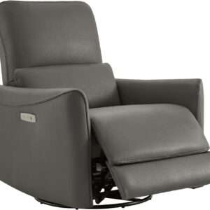 CHITA Power Recliner Chair Swivel Glider, FSC Certified Upholstered Faux Leather Living Room