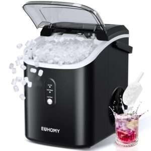 EUHOMY Nugget Ice Maker Countertop with Handle, Ready in 6 Mins