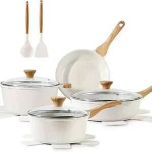SENSARTE Nonstick Ceramic Cookware Set 13-Piece, Healthy Pots and Pans Set