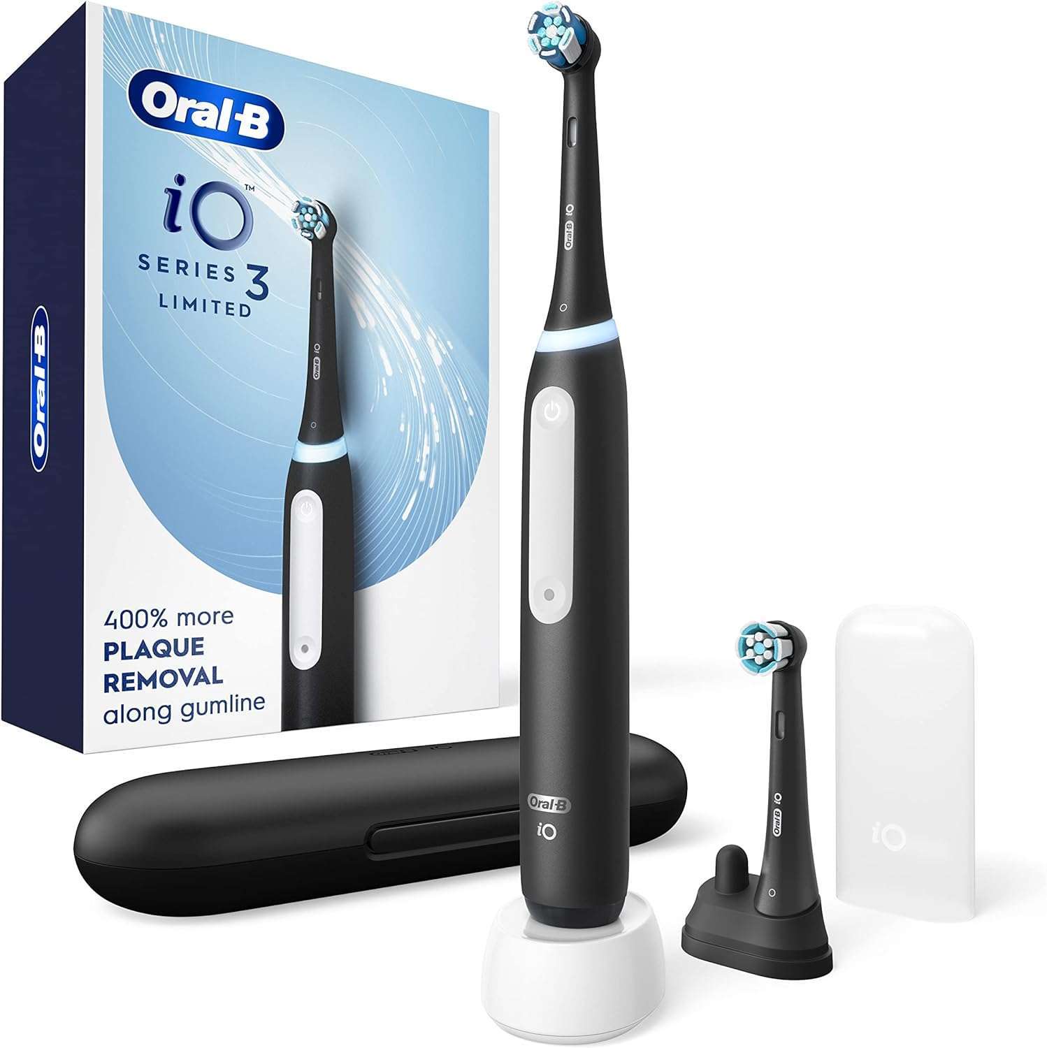 Oral-B iO Deep Clean Rechargeable Electric Powered Toothbrush, Black with iO Series 3 Limited