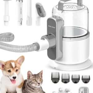 Pet Grooming Vacuum, 6 in 1 Dog Grooming Kit with 3 Suction
