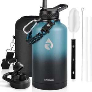 Insulated Water Bottle 64 oz, Triple Wall Vacuum Stainless Steel (Cold for 48 Hrs), Leak Proof