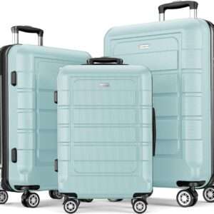 SHOWKOO Luggage Sets Expandable PC+ABS Durable Suitcase