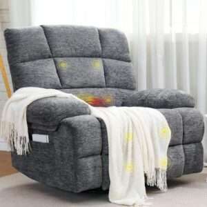 FLEXISPOT XRC5 Recliner Chair for Adults w/Massage & Heat, Oversized 24.4" Wide Swivel Rocker Chair