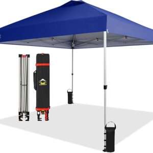 CROWN SHADES 10x10 Pop Up Canopy - Beach Tent with One Push Setup