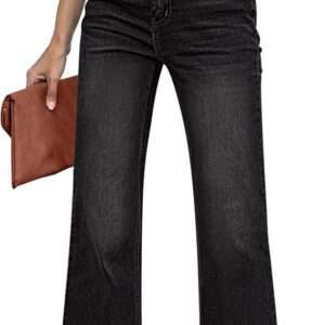 GRAPENT Womens Flare Jeans High Waisted Wide Leg Baggy Jean for Women