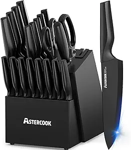 Knife Set, Astercook 21 Pieces Knife Sets for Kitchen with Block