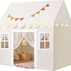 Tiny Land Play Tent with Padded Mat & LED Lights, Kids Tent, Playhouse for Kids,