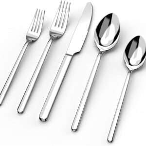 KINGSTONE Silverware Set, 20 Piece Flatware Cutlery Set for 4, 18/10 Stainless Steel Silverware Mirror