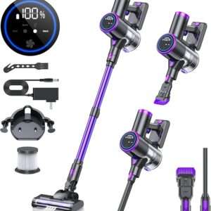 Cordless Vacuum Cleaner, 20KPA Stick Vacuum with LED Display
