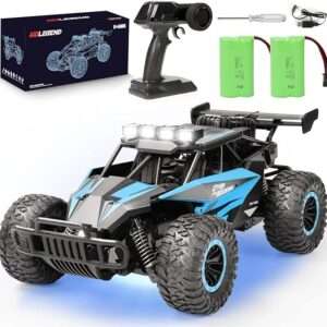 kolegend RC Cars 20 Km/h Remote Control Car 30+min with Chassis Lights 2 Batteries,