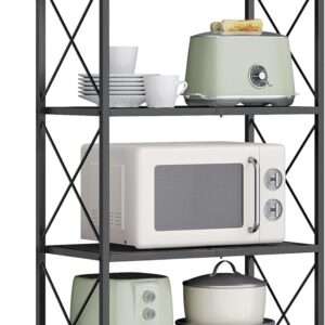 SONGMICS 4-Tier Metal Storage Rack, Shelving Unit with X Side Frames