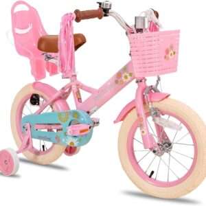 JOYSTAR Little Daisy Kids Bike for Girls Boys Ages 2-7 Years, 12 14 16 Inch Girls Bikes with Doll Bike