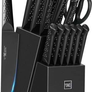 HUNTER.DUAL Knife Sets for Kitchen with Block, HUNTER.DUAL 15 Piece Knife Set