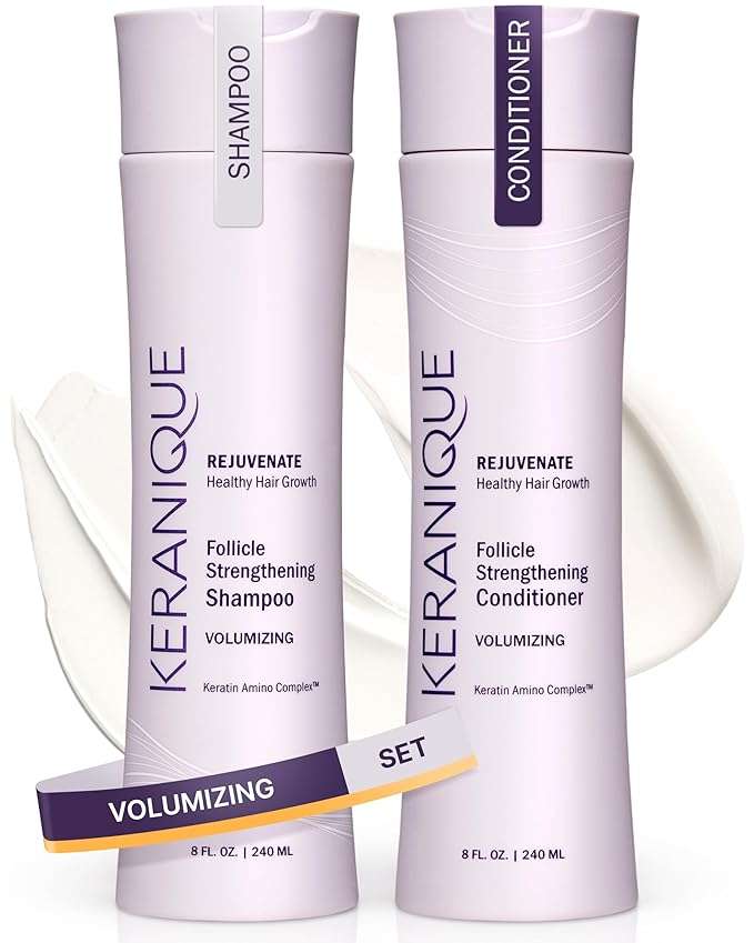 Keranique Volumizing Shampoo and Conditioner Set for Hair Repair