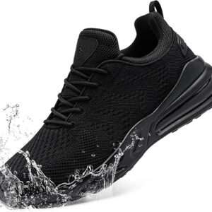 LARNMERN Mens Non Slip Work Shoes Slip On Water Resistant Walking Sneakers