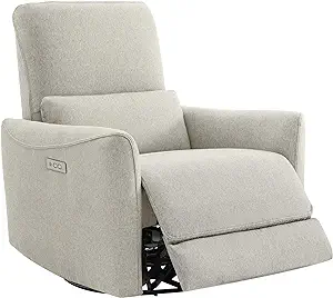 CHITA Power Recliner Chair Swivel Glider, FSC Certified Fabric Living Room Nursery Reclining Sofa Chair