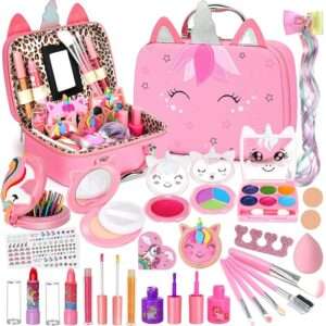 Kids Washable Makeup Girls Toys - Girls Makeup Kit for Kids Make up Set Real Makeup for Kid