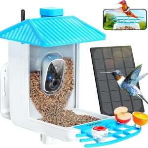 Osoeri Smart Bird Feeder with Camera, 1080P HD AI Identify Wild Bird Watching Camera