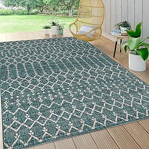 JONATHAN Y SMB108C-8 Ourika Moroccan Geometric Textured Weave Indoor Outdoor