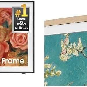SAMSUNG 4K The Frame 55'' TV with Teak Bezel