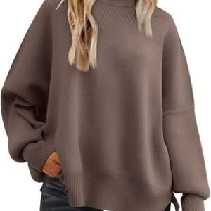 LILLUSORY Women's Oversized Batwing Sweaters 2024 Fall Outfits Crewneck Ribbed