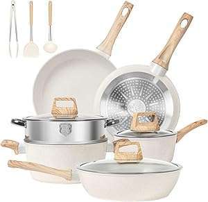 Pots and Pans Set Non Stick, 12 Pcs Kitchen Cookware Sets Induction Cookware