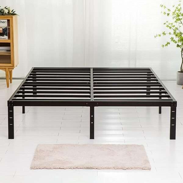 Queen Size Bed Frame, 3500lbs Heavy Duty Metal Platform with Steel Slats Support
