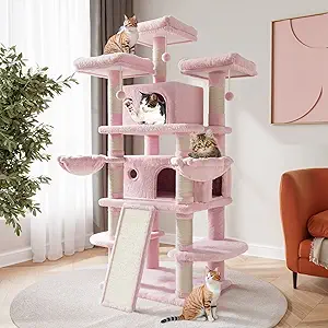 SHA CERLIN 68 Inches Multi-Level Large Cat Tree for Large Cats/Big Cat Tower