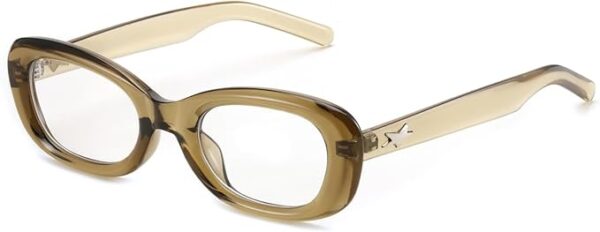 FEISEDY Retro Oval Blue Light Blocking Glasses for Women Nerd Fake Glasses Y2k