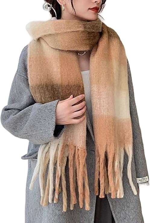 Wander Agio Winter Women Warm Scarf Long Shawl Large Scarves Cold Weather Thick Blanket Scarfs Colorful Plaid