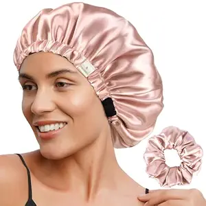 YANIBEST Double Layer Satin Bonnet Silk Bonnet Adjustable Hair Bonnet for Sleeping Hair Bonnets