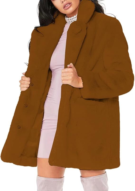TOPONSKY Women's Warm Faux Fur With Inner Lining & Buttons Coats For 2025