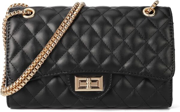Gladdon Quilted Crossbody Bags for Women Leather Ladies Shoulder Purses with Chain