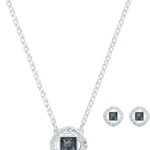 Swarovski Necklace Set with Mixed Metal Finish Chains, Clear and Colored Crystals