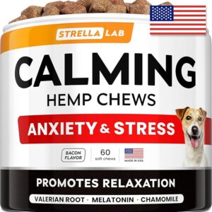 Hemp Calming Chews for Dogs - Dog Calming Treats - Anxiety Relief Treats - Dog Calming Chews v