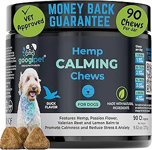 Googipet Hemp Calming Chews for Dogs - Separation Anxiety Relief for Dogs, Dog Calming Chews