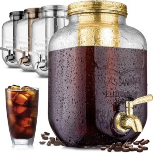 Zulay Kitchen 1 Gallon Cold Brew Coffee Maker - Large Iced Tea & Cold Brew Pitcher