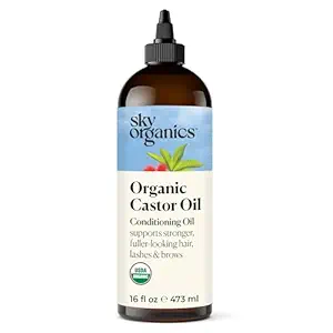 Sky Organics Organic Castor Oil, 100% Pure, Hexane Free, Cold-Pressed to Support Stronger