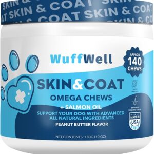 Omega 3 for Dogs with Salmon Oil 140ct - Dog Skin and Coat Supplement