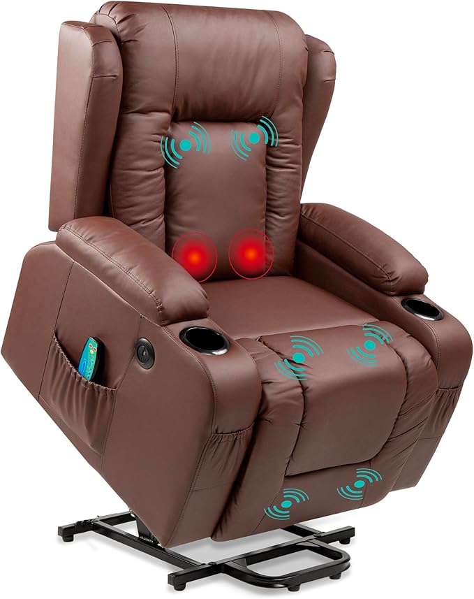 Best Choice Products PU Leather Electric Power Lift Chair, Recliner Massage Chair, Adjustable Furniture for Back