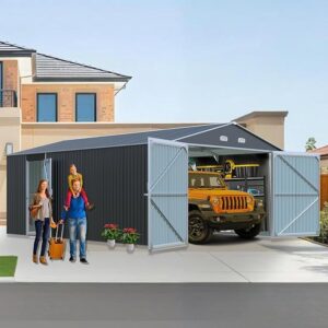 LANTRO JS 13x20FT Shed, Storage Shed, Outdoor Storage Shed, Storage Shed Large, Metal Car Shed Garage