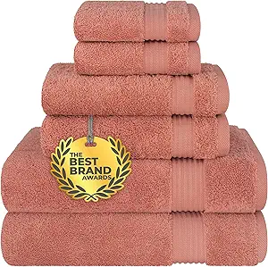 Cotton Paradise 6 Piece Towel Set, 100% Cotton Soft Absorbent Turkish Towels for Bathroom