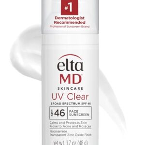 EltaMD UV Clear Face Sunscreen SPF 46, Oil Free Sunscreen with Zinc Oxide