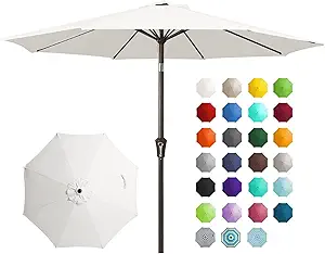 JEAREY 9FT Outdoor Patio Umbrella Outdoor Table Umbrella with Push Button