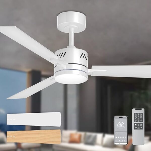 42 inch Ceiling Fan with Light,Ceiling Fans with Lights and Remote,Outdoor Flush Mount Ceiling Fan