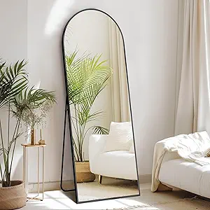 Sweetcrispy 64"x21" Arched Full Length Mirror, Standing or Leaning Full Body Mirror