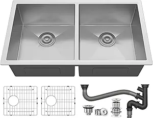 YITAHOME Kitchen Sink 33"" x 19"" x 10"" Undermount Sink 304 Stainless Steel