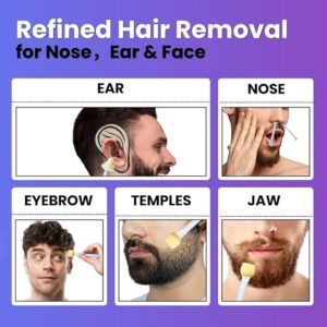 Nose Wax Kit Men,Ear Hair Wax Kit,200g Wax,for 40 Uses,Nose & Ear Hair Removal for Men and Women
