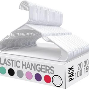 Utopia Home Plastic Hangers 50 Pack - Perfect for Clothes Hanger Space Saving